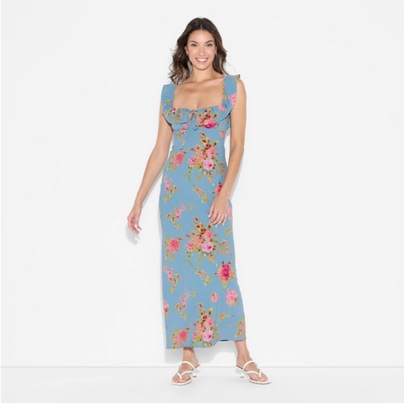 Wild Fable XXS Flounce Sleeve Maxi Empire Waist Dress - NWT - Picture 2 of 4